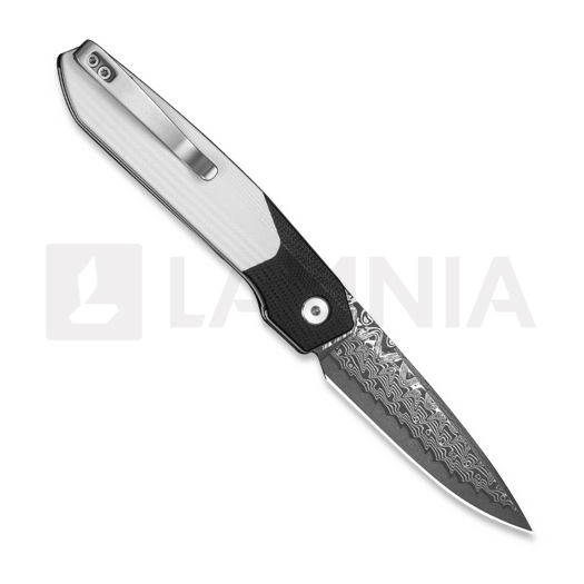 CIVIVI Brr15 Light Damascus Taschenmesser, Black/White G-10 C25063-DS1