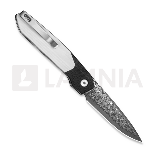CIVIVI Brr15 Light Damascus Taschenmesser, Black/White G-10 C25063-DS1