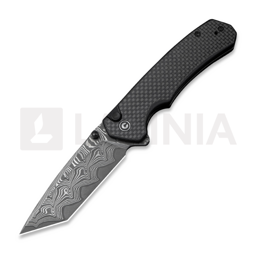 Складной нож CIVIVI Button Lock Brazen Damascus, Twill Carbon Fiber C19059C-DS1