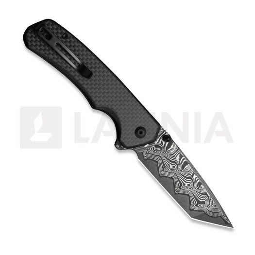 CIVIVI Button Lock Brazen Damascus foldekniv, Twill Carbon Fiber C19059C-DS1