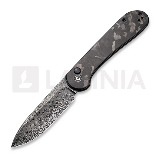 Складной нож CIVIVI Button Lock Elementum Damascus, marble carbon fiber C2103DS-3