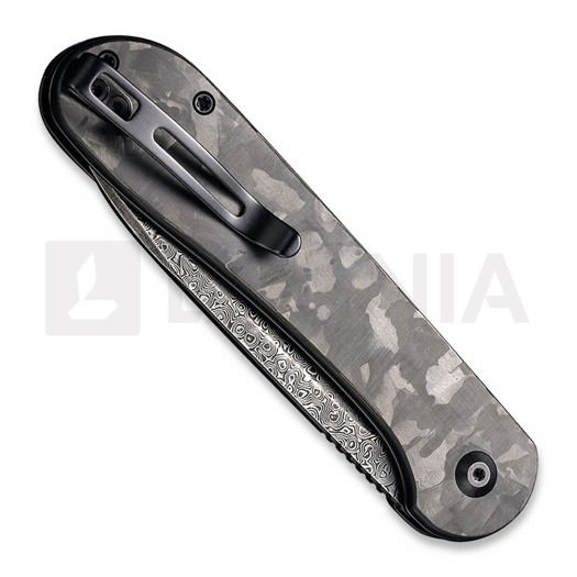 CIVIVI Button Lock Elementum Damascus sulankstomas peilis, marble carbon fiber C2103DS-3