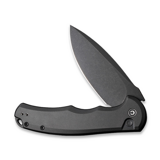 CIVIVI Button Lock Praxis, Black Aluminum, Black Stonewash C18026E-1