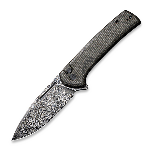 CIVIVI Conspirator Damascus 접이식 나이프, dark green micarta C21006-DS1