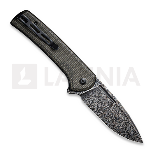 CIVIVI Conspirator Damascus kääntöveitsi, dark green micarta C21006-DS1