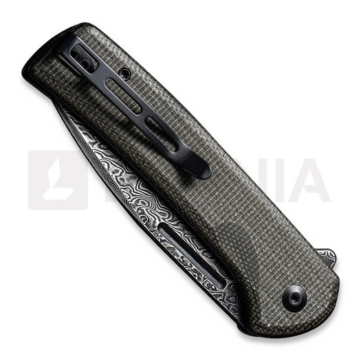 CIVIVI Conspirator Damascus kääntöveitsi, dark green micarta C21006-DS1