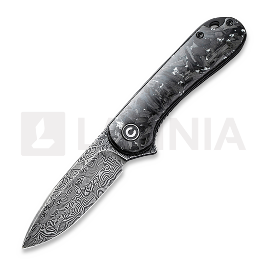 CIVIVI Elementum Damascus f&auml;llkniv, shredded carbon fiber/silver C907C-DS2