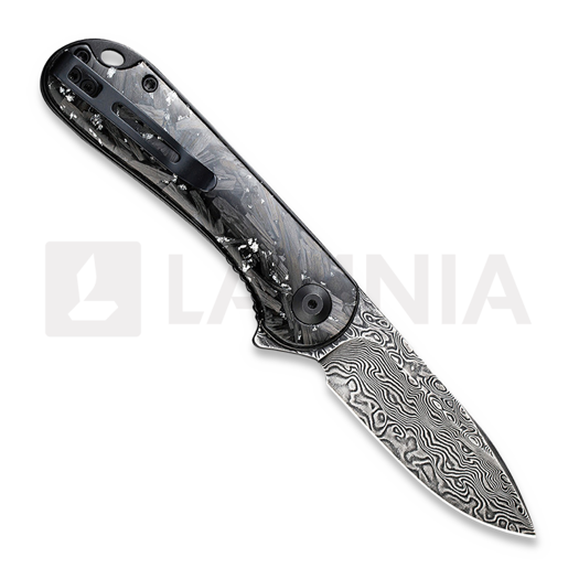 CIVIVI Elementum Damascus fällkniv, shredded carbon fiber/silver C907C-DS2
