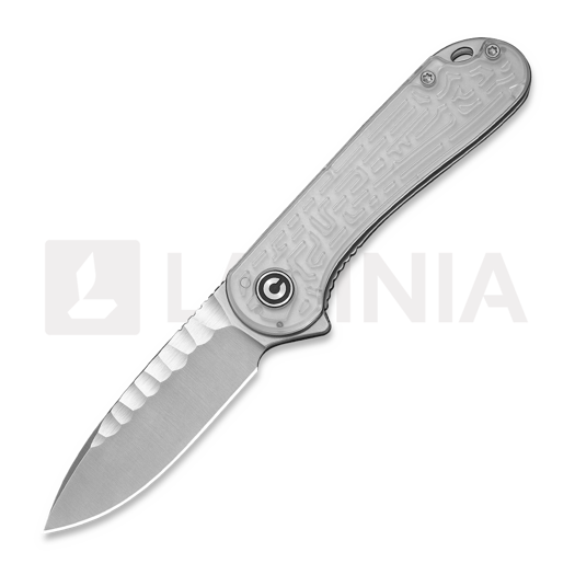 Couteau pliant CIVIVI Elementum, Polished Clear Lexan, Satin Rock-Grind C18062AM-1