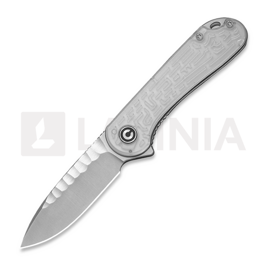 CIVIVI Elementum סכין מתקפלת, Polished Clear Lexan, Satin Rock-Grind C18062AM-1