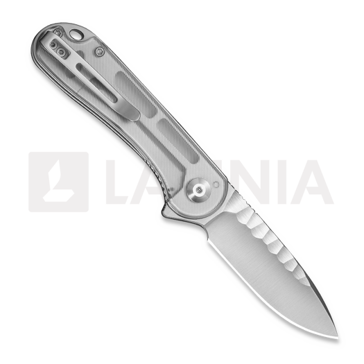 CIVIVI Elementum folding knife, Polished Clear Lexan, Satin Rock-Grind C18062AM-1
