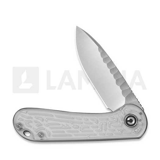 CIVIVI Elementum folding knife, Polished Clear Lexan, Satin Rock-Grind C18062AM-1