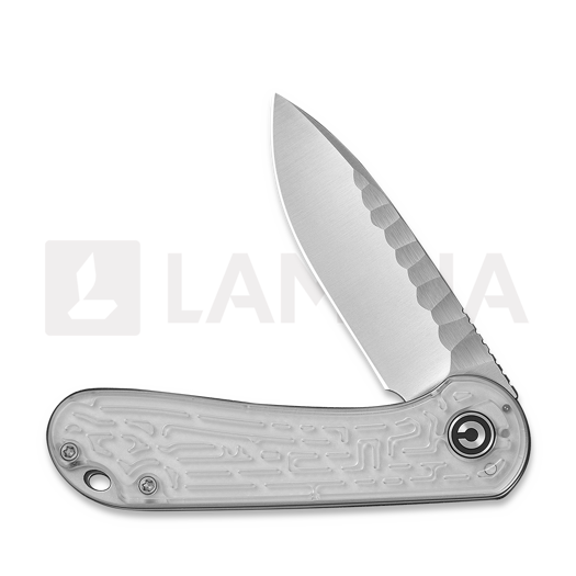 CIVIVI Elementum folding knife, Polished Clear Lexan, Satin Rock-Grind C18062AM-1