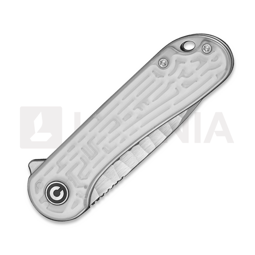 CIVIVI Elementum folding knife, Polished Clear Lexan, Satin Rock-Grind C18062AM-1