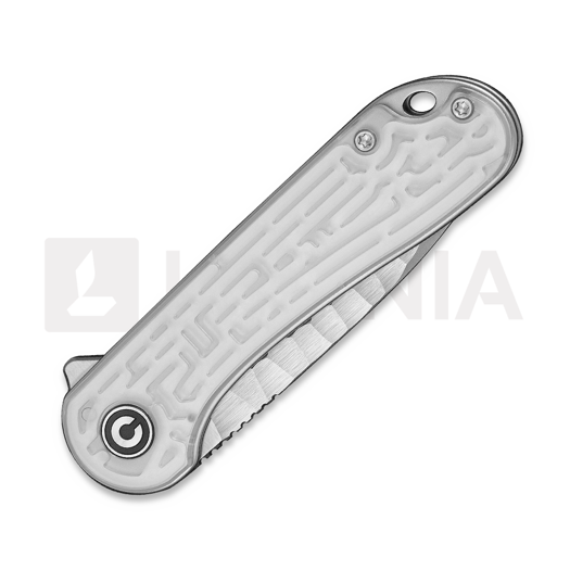 CIVIVI Elementum folding knife, Polished Clear Lexan, Satin Rock-Grind C18062AM-1