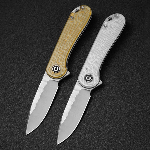 CIVIVI Elementum folding knife, Polished Ultem, Satin Rock-Grind C18062AM-2