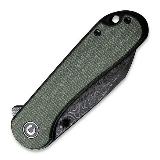 CIVIVI Elementum Wharncliffe Damascus, Green Canvas Micarta C18062AF-DS1