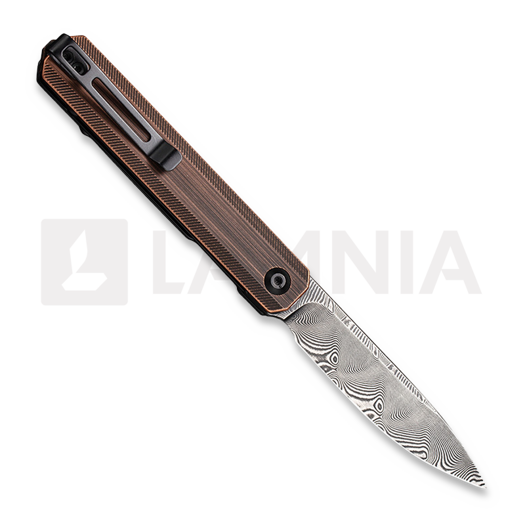 CIVIVI Exarch Damascus sulankstomas peilis, black hand rubbed copper C2003DS-2
