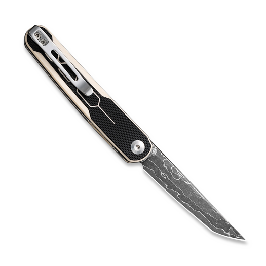 CIVIVI KwaiQ Damascus, Milled Ivory/Black G10 C23015-DS1