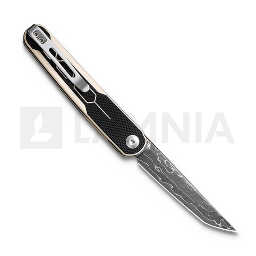 CIVIVI KwaiQ Damascus, Milled Ivory/Black G10, B-Stock C23015-DS1-BSA