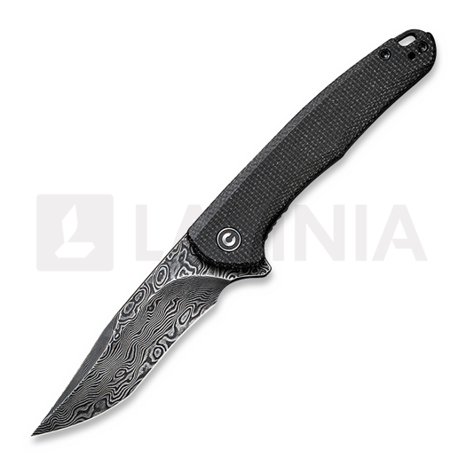 CIVIVI Mini Sandbar Damascus Taschenmesser, black micarta C20011-DS1