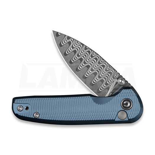 Coltello pieghevole CIVIVI Mini Shakan Damascus, Ripple Pattern Blue Aluminum C20052F-DS1