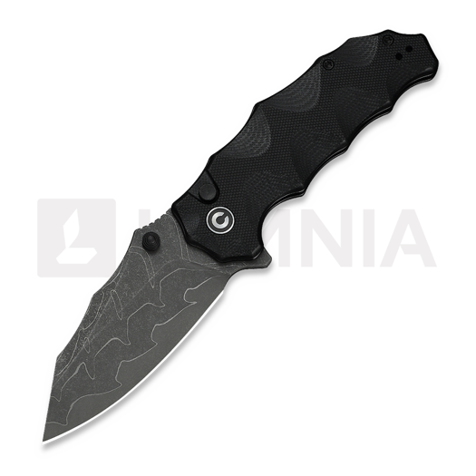 CIVIVI Natterjack Damascus 折り畳みナイフ, Milled Black G-10 C24028-DS1