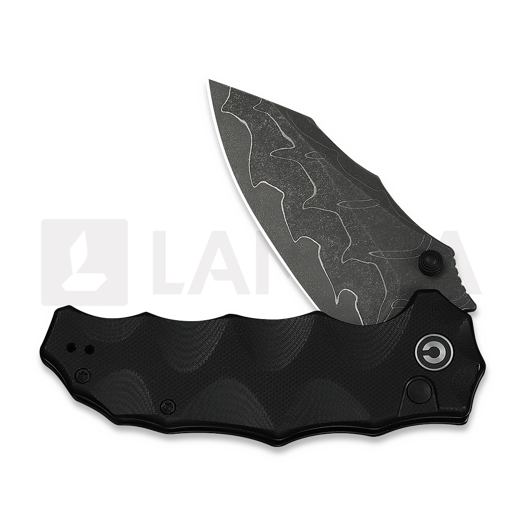 CIVIVI Natterjack Damascus kääntöveitsi, Milled Black G-10 C24028-DS1
