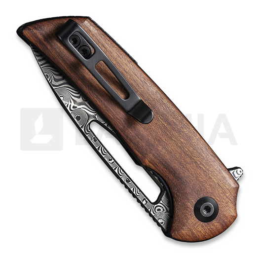 CIVIVI Odium Damascus sulankstomas peilis, cuibourtia wood C2010DS-1