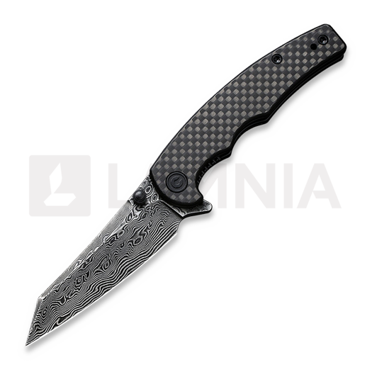 CIVIVI P87 Folder Damascus 접이식 나이프, twill carbon fiber overlay C21043-DS1