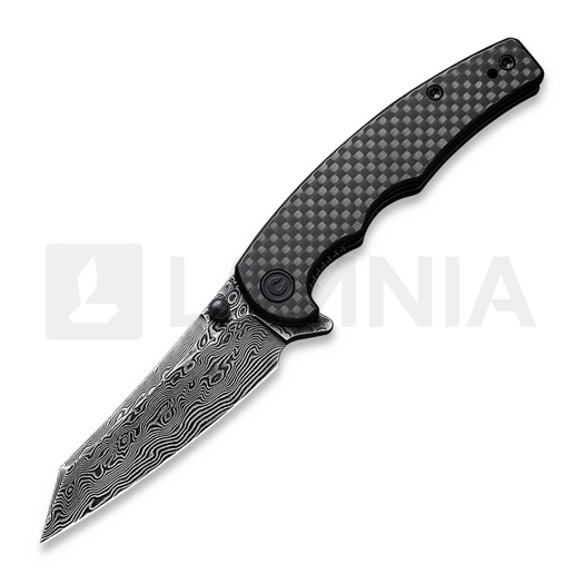 CIVIVI P87 Folder Damascus 접이식 나이프, twill carbon fiber overlay C21043-DS1
