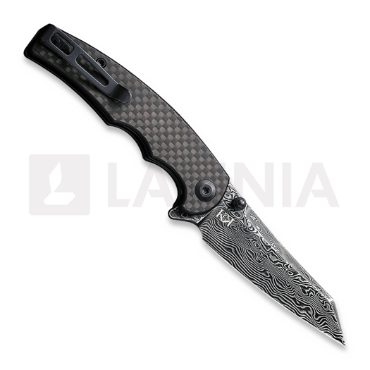 CIVIVI P87 Folder Damascus foldekniv, twill carbon fiber overlay C21043-DS1