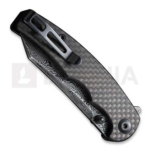 CIVIVI P87 Folder Damascus foldekniv, twill carbon fiber overlay C21043-DS1