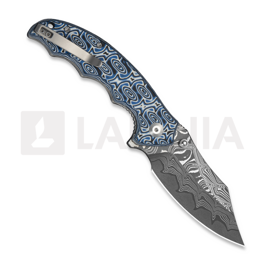 CIVIVI Pentad Damascus k&auml;&auml;nt&ouml;veitsi, Blue/White Vortex Micarta C24068-DS1