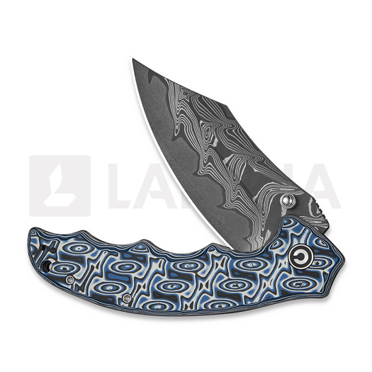 CIVIVI Pentad Damascus k&auml;&auml;nt&ouml;veitsi, Blue/White Vortex Micarta C24068-DS1