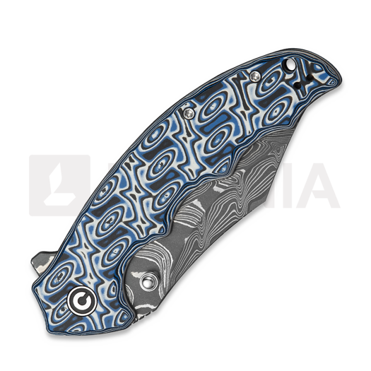 CIVIVI Pentad Damascus k&auml;&auml;nt&ouml;veitsi, Blue/White Vortex Micarta C24068-DS1