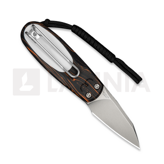 CIVIVI Purr folding knife, Orange/Black/White G-10, Stonewash C25054-5
