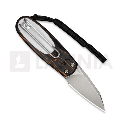 CIVIVI Purr folding knife, Orange/Black/White G-10, Stonewash C25054-5