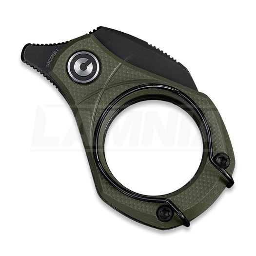 CIVIVI Pyrus sulankstomas peilis, OD Green G-10, Black Stonewash C23038-4