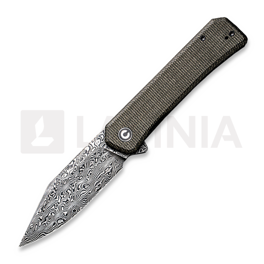 CIVIVI Relic Damascus sulankstomas peilis, dark green micarta C20077B-DS1