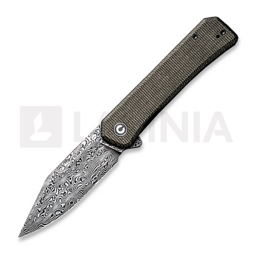 CIVIVI Relic Damascus 접이식 나이프, dark green micarta C20077B-DS1