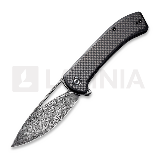 CIVIVI Riffle Damascus folding knife, twill carbon C2024DS-1