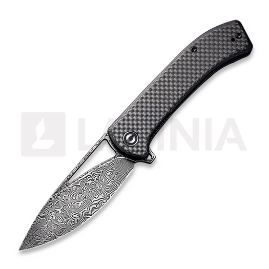 CIVIVI Riffle Damascus 접이식 나이프, twill carbon C2024DS-1