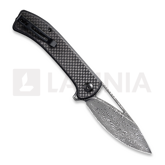 CIVIVI Riffle Damascus sulankstomas peilis, twill carbon C2024DS-1