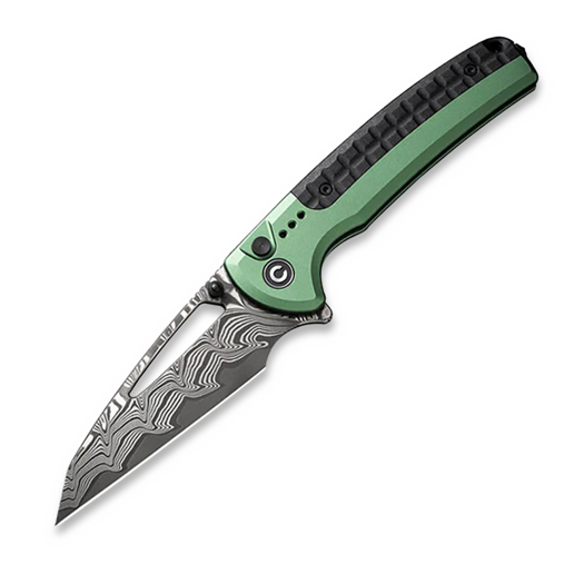 CIVIVI Sentinel Strike Damascus, Green Aluminum/Black FRN C22025B-DS1