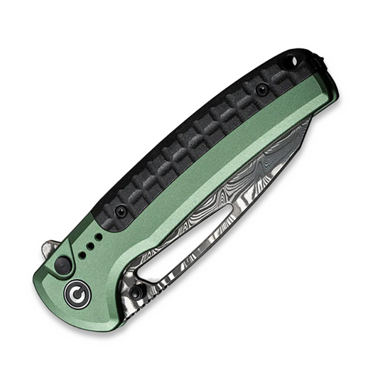 CIVIVI Sentinel Strike Damascus, Green Aluminum/Black FRN C22025B-DS1