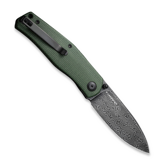 CIVIVI Sokoke Damascus, Green Canvas Micarta C22007-DS2