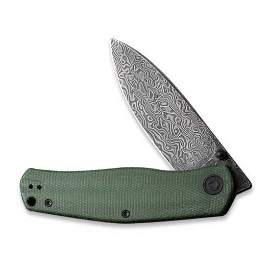 CIVIVI Sokoke Damascus, Green Canvas Micarta C22007-DS2