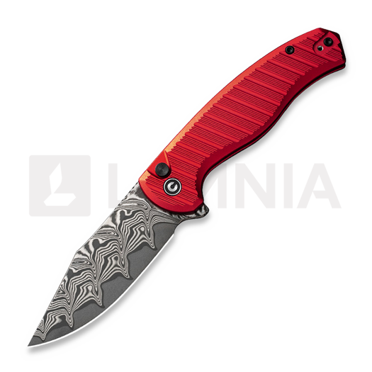 CIVIVI Stormhowl Damascus, Milled Red Aluminum C23040B-DS1