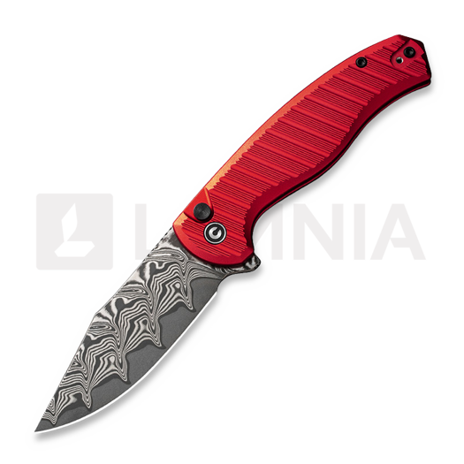 CIVIVI Stormhowl Damascus, Milled Red Aluminum C23040B-DS1